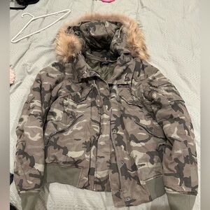 Camo winter bomber jacket